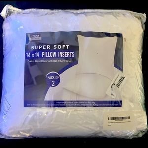 14 X 14 White Cotton Blend Pillow Insert